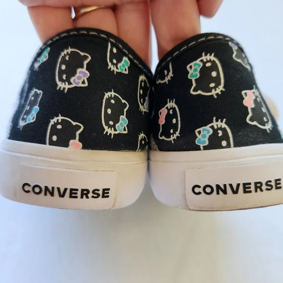 Converse Hello Kitty Print Collab Chuck Taylor Low Sneakers Black Cute Cat 7 - Picture 7 of 16